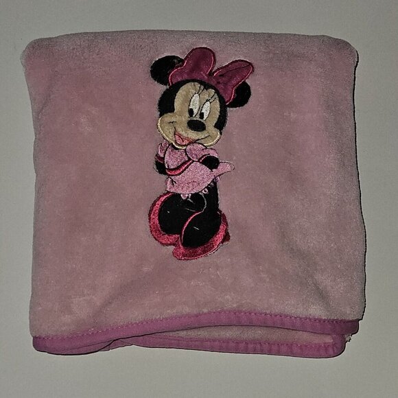 Minnie Mouse Disney Baby Pink Fleece Baby Blanket Lovey SOFT 30" x 40" - Picture 1 of 4